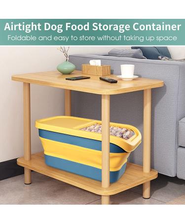 Airtight 20 LB Dog & Cat Food Storage Container in Lemon Yellow | Collapsible Design with Folding Bowl, Measuring Cup & Scoop - Buy Online on GoSupps.com