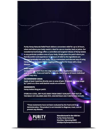 Purity Hemp Naturals Hemp Patch 15 ct. (120mg) - Long-Lasting and Convenient Relief Anywhere, Anytime - Buy Online on GoSupps.com