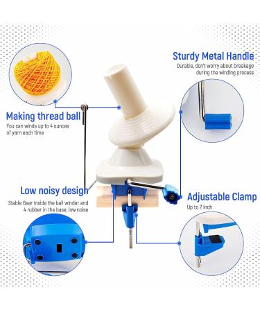 SolidGnik Hand Operated Yarn Ball Winder Set with Knitting Needles - 4 Ounce Capacity - Buy Online on GoSupps.com
