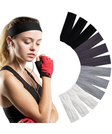 BBGifts 12 Pack Cotton Stretch Headbands Women Girls Non-Slip Head Wraps Workout Headbands for Sports Yoga Pilates Running Gym Baseball Casual Wear Gifts - Solid Colors Style 1 - Buy Online on GoSupps.com