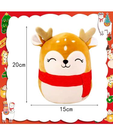 Cute Christmas Reindeer Soft Plush Toy - Xmas Reindeer Pillow Doll for Kids, Boys, Girls - Kawaii Stuffed Animal Gift - Christmas Home Decoration - Buy Online on GoSupps.com