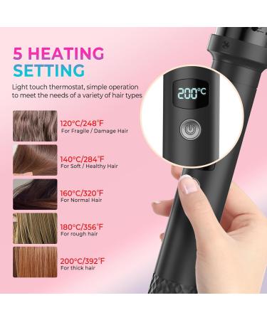 Thermal Brush Ukliss Curling Brush 3 in 1 Heated Round Brush Double PTC 30S Fast Heat Up Hot Brush Dual Voltage Ideal for Travel Straightening Curling Heat Brush for Hair Styling (Black) - Buy Online on GoSupps.com