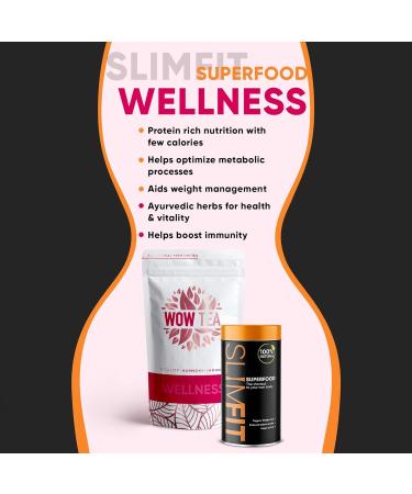 ATOP LLC WOW TEA Dual Tea & Meal Replacement Superfood Combo Weight Loss and Detox Tea 9 Superfoods Organic herbal tea with loose leaves 300g Made in EU - Buy Online on GoSupps.com