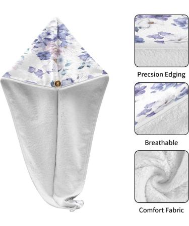 Watercolor Floral Dry Hair Cap & Quick Drying Towel Set - Super Absorbent Soft & Comfortable 2 Piece Bundle - Buy Online on GoSupps.com