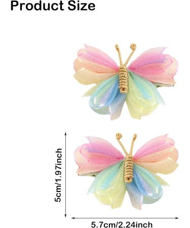 TMXAOK 8 Pieces Small Mini Butterfly Hair Clips Tulle Mesh Hair Bow Pins Alligator Clips Sweet Side Bangs Hairpin Colorful Hair Clamp Alloy Barrettes for Girl Kids Women Hair Accessories 4 Colors - Buy Online on GoSupps.com