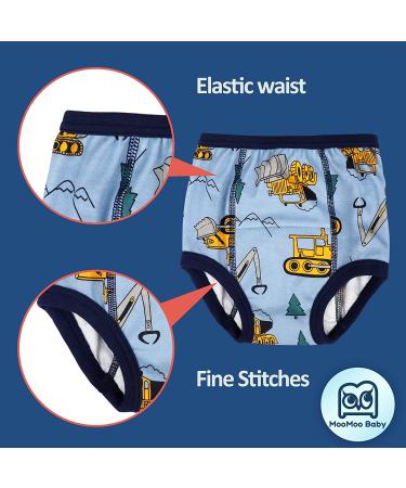 MooMoo Baby Cotton Training Pants 4T - Pack of 6 | Strong Absorbent Toddler Potty Training Underwear for Boys and Girls 2T-7T | Blue and Grey Design - Buy Online on GoSupps.com