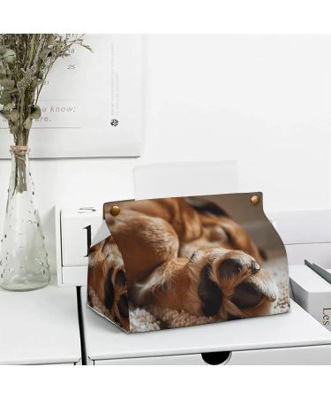 Tissue Box Cover Tissue Box Holder Brown Dog Hand Print Tissue Holder Travel Tissue Packs Facial Paper Holder Decorative Holder - Buy Online on GoSupps.com
