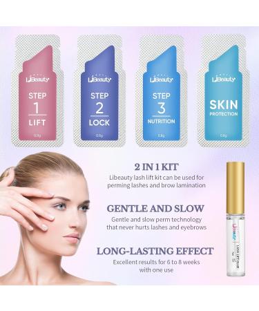 Libeauty Lash Lift and Brow Lamination 2 in 1 Kit Eyelash Perm Sachet Disposable Professional Quality Quick Lash Lifting Semi-Permanent Curling Perming - Updated Version 5 packs of each lotion - Buy Online on GoSupps.com
