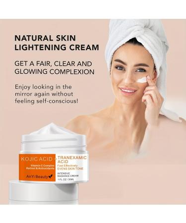 Kojic Acid + Tranexamic Acid Face Cream for Skin Clarification Revitalize Complexion Boost Radiance Face & Body Kojic Acid Face Cream for Dark Spots Cream - Buy Online on GoSupps.com