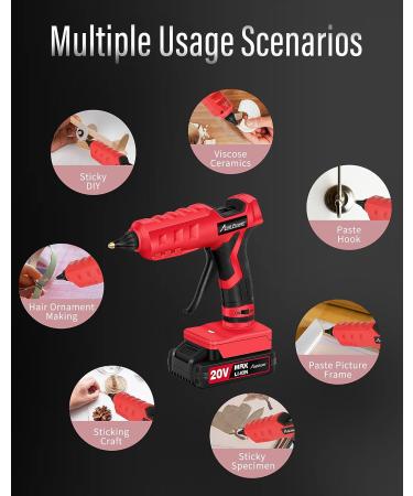 20V Cordless Rechargeable Hot Glue Gun Kit | AVID POWER Heavy-Duty Wireless Glue Gun | 12 Glue Sticks | Arts, Crafts, DIY Projects, Home Repairs - Buy Online on GoSupps.com