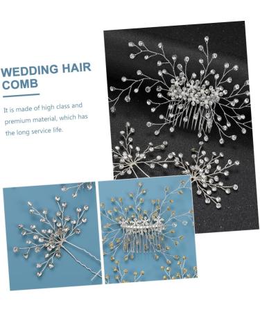 FRCOLOR 2 Sets Bridal Headwear Wedding Hair Clip Bridal Headpieces for Wedding Rhinestone Hair Headpiece Wedding Headdress Pearl Hair Pin Pearl Headpiece Comb Zinc Alloy Bride Rhinestones - Buy Online on GoSupps.com