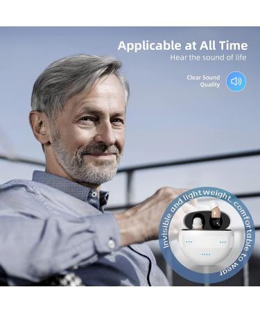 Rechargeable Hearing Aids for Seniors & Adults - Small Completely-in-Canal Digital Amplifier - Volume Control - Assist Devices in White&Black - Buy Online on GoSupps.com