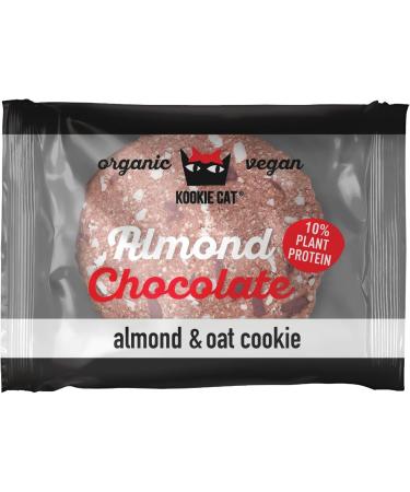 Kookie Cat Almond & Chocolate - Individually Wrapped Vegan Biscuits Gluten Free Soya Free Organic Almond & Oat - 12 X 50g Multipack - Buy Online on GoSupps.com