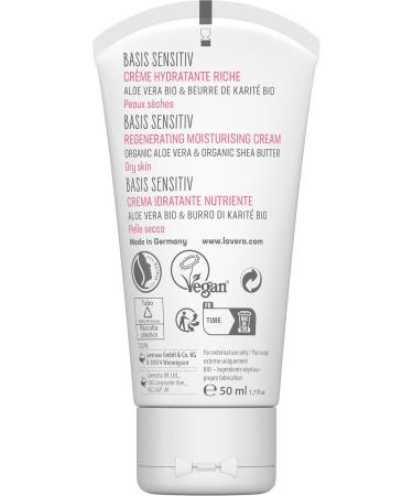 Lavera Naturkosmetik Basis Sensitiv Rich Moisturizing Cream with Organic Aloe Vera and Shea Butter 50 ml - Buy Online on GoSupps.com