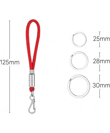 Buy Durable Nylon & Stainless Steel Materium Key Rings with Mini Carabiner | 3-Pack Red Keychains for Lanyards & Paracord - Buy Online on GoSupps.com
