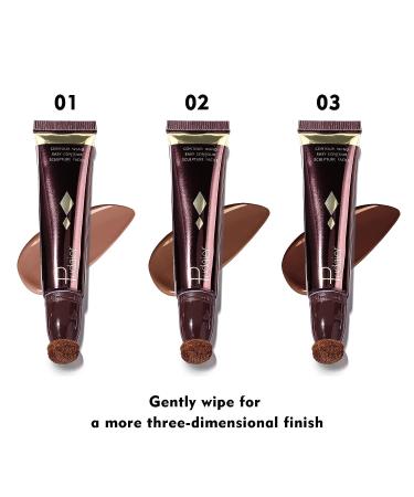 Liquid Contour Beauty Wand - Creamy 13 Color Contour Stick Makeup for Natural Matte Finish | Lightweight & Long Lasting Formula | Buildable & Blendable with Cushion Applicator - 0.68 Fl Oz - Buy Online on GoSupps.com