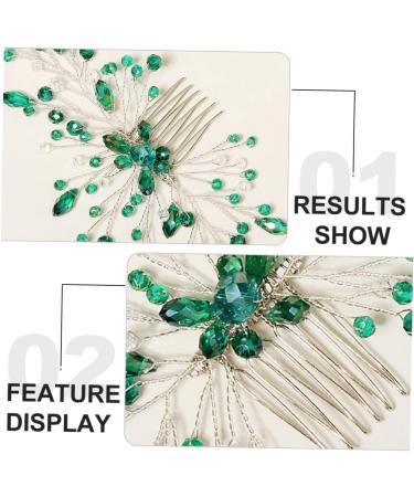 Angoily Bridal Rhinestone Comb Decorative Hair Clips for Women Womens Hair Accessories Women Hair Side Comb Wedding Hair Clips Baroque Side Rhinestones Green Crystal Bride Dress - Buy Online on GoSupps.com