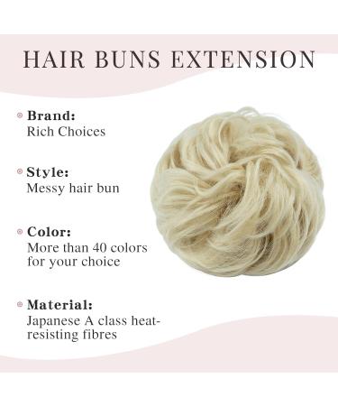 Women's Bleach Blonde Messy Bun Hair Piece - 55g Hair Scrunchies for Effortless Hair Buns - Buy Online on GoSupps.com