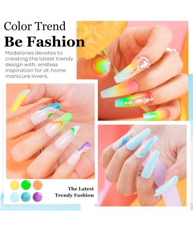 Modelones 36 Pcs Christmas Rainbow Gel Nail Polish Set - Bright Neon Holiday Colors - Glitter Soak Off Nail Art Kit - Starter DIY Gift for Women - Buy Online on GoSupps.com