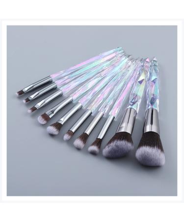 Makeup brushes Crystal Makeup Brushes Powder Foundation Eyeshadow Eyebrow Cosmetics for Face Fan Make Up Brush Se Makeup brush set (Size : 2big8small whbr)