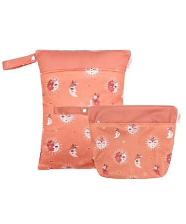 Seaur waterproof diaper bag baby wet bag washbar naspocket for on the way daycare kindergarten zipper wet bag for beach swimming pool fitness studio - 2 pieces 20 * 28cm+30 * 40cm E04 2 pieces 20 * 28cm+30 * 40cm