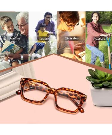 Suertree 4 Pack Reading Glasses for Women & Men - Oversized Square Eyewear 3.0X Magnification Colorful Frames with Spring Hinge - Ideal for Computer Use - Buy Online on GoSupps.com