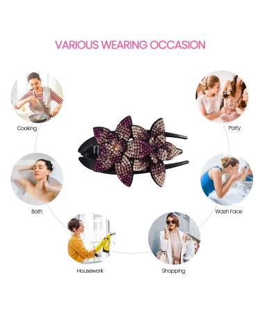 3-Piece Rhinestone Flower Hair Clip Set - Vintage Pearl Grippers for Brides & Women | Slipproof & Durable Hair Jewelry - Buy Online on GoSupps.com