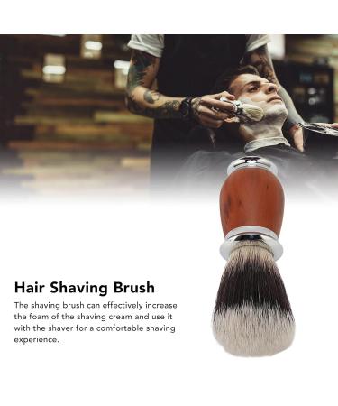 Men's Shaving Brush - Nylon Bristles & Wooden Handle | Lightweight Facial Hair Beard Brush for Home & Salon Use - Buy Online on GoSupps.com
