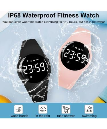 HUYVMAY Fitness Tracker Pedometer Watch No App No Phone Required  USB Charge 1 Hour for 20 Days Use  IP68 Waterproof Watch with Alarm Clock Timer Distance Calorie Step Tracker for Kids and Women Black - Buy Online on GoSupps.com