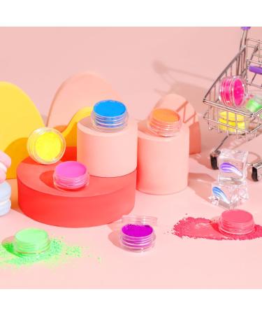 Bishengyf 12 Colors Neon Pigment Nail Powder - Fluorescent Nail Glitter for Art & Decoration | International Shipping - Buy Online on GoSupps.com