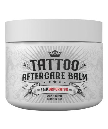 Premium Tattoo Aftercare Healing Balm - INKorporated -Tattoo Lotion- Reduces Itching and Swelling  Soothing to Speed Up the Healing Process - 100% Natural - Restores and Brightens Old Ink (2oz)