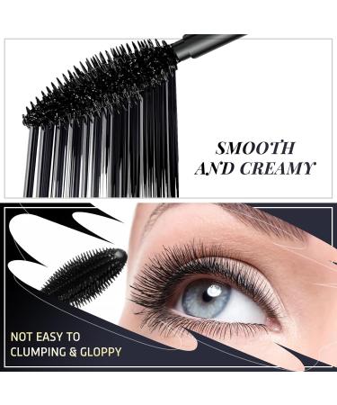 Mascara Black Volume and Length 4D Silk Fiber Waterproof Mascara Natural and Falsies Effect Lengthening Voluminous Full and Soft Mascara 5X Longer Smudge Proof for Short and Thin Lashes Eye Makeup 15 g (Pack of 1) - Buy Online on GoSupps.com