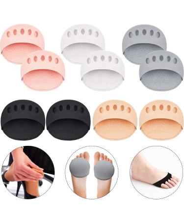 Forefoot Pads Honeycomb Fabric Metatarsal Cushions Ball of Foot Cushion Pads for Women , 5 Colors (5 Pairs)