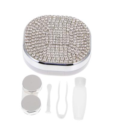 Healvian 1 set of care box for colored contact lenses travel eye contact case contact lens container kit owner organizer Storage container Steine stones container carrying bag suite sorted color 7.1x7.1x2.5cm