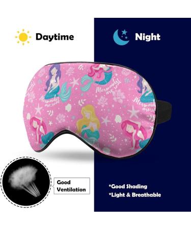 Soft Blackout Eye Mask for Sleeping | Adjustable Pink Mermaid Starfish Sleep Mask for Women | No Pressure Travel Eye Mask - Buy Online on GoSupps.com