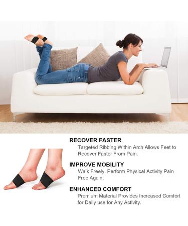 RooRuns Foot Compression Sleeves - Plantar Fasciitis Support Orthotics for Flat Feet, Heel Spurs - Arch Support Brace for Men and Women (1 Pair) - Buy Online on GoSupps.com