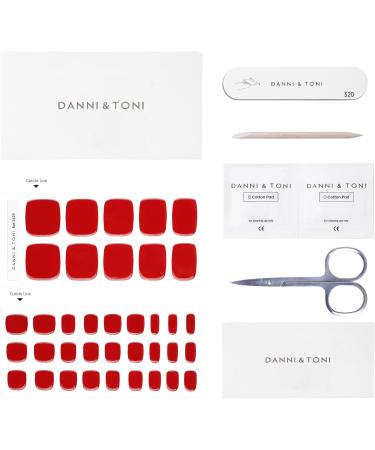 DANNI & TONI Semi-Cured Gel Nail Foils (Scarlet Delight) Scarlet Red Shiny Gel Nail Stickers Pedi Wraps Toenails Nail Foil Pedicure Wraps 37 Stickers Scarlet Delight Foot - Buy Online on GoSupps.com