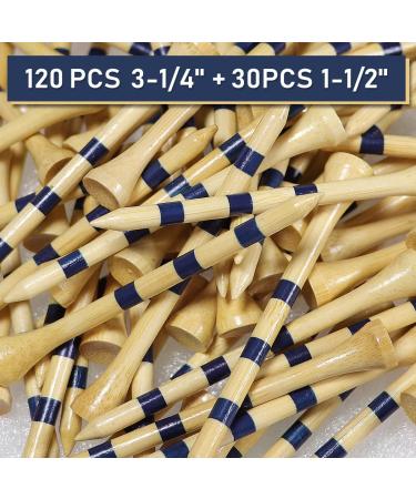 HUAEN Bamboo Golf Tees 150 Pack - 3-1/4 Inch Unbreakable Long Tees for Low Friction and Resistance - Buy Online on GoSupps.com