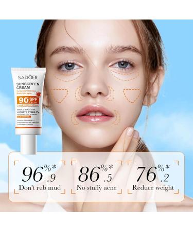 Sun Cream SPF 90 For High Protection Aloe Suncream SPF 90 For Uva & Uvb Against High Sun Protection Sun Lotion Cream For Body & Face SPF 90 Sun Cream Face Moisturiser Hydrated Water Proof - Buy Online on GoSupps.com