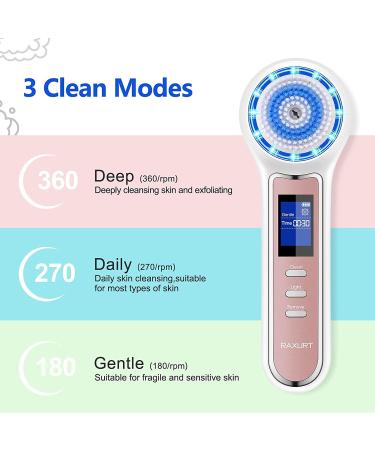 Raxurt Electric Facial Cleansing Brush with Blackhead Remover Vacuum | Strong Suction, Rechargeable, Lightweight Pore Cleanser for Women Men | LCD Screen and Stand - Buy Online on GoSupps.com