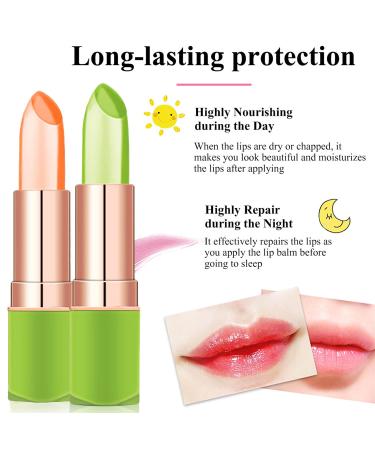 ZARICS Aloe Vera Lipstick Set A - Color Changing Lip Balm Moisturizing Korean Lip Tint | Crystal Jelly Lip Stain Waterproof Magic PH Lipstick for Women - Buy Online on GoSupps.com