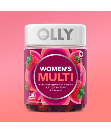 OLLY Women's Daily Multivitamin Gummy Vitamins A D C E Biotin Folic Acid Adult Chewable Vitamin Berry Flavor 65 Day Supply - 130 Count Berry 130 Count (Pack of 1) - Buy Online on GoSupps.com