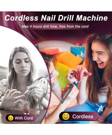 Auriox Cordless Nail Drill | Rechargeable Electric Filer Machine with Ceramic Bit | 2 Rotations for Acrylic, Polish, Gel Nails (Gray) - Buy Online on GoSupps.com