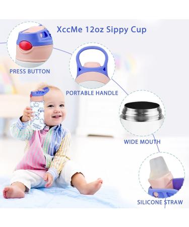 XccMe Sublimation Sippy Cup 12oz 12-Pack - Stainless Steel Toddler Water Bottle - Buy Online on GoSupps.com