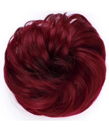 Thick Dark Red Hair Donut Scrunchie - Updo Hairpiece for Wavy/Curly Hair - Buy Online on GoSupps.com