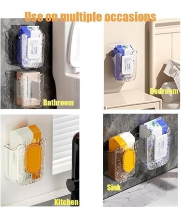 Kitchen Wipes Storage Box Wall Mount Wipes Wall Holder Refillable Wipes Container Tissue Wipes Wall Holder for Bathroom Kitchen/1020(Transparent Gray) 12.5x8.4cm Transparent Gray - Buy Online on GoSupps.com