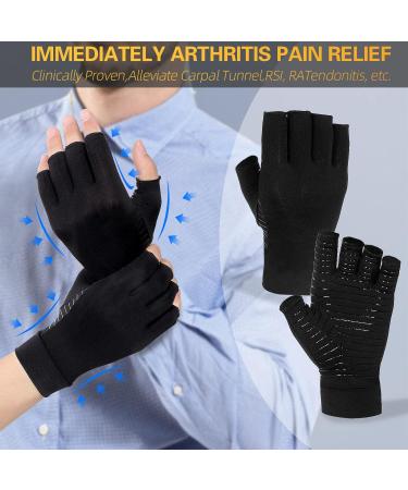 Donfri Copper Arthritis Compression Gloves - Pain Relief & Warmth for Men & Women (Large) | Best eCommerce Shipping Worldwide - Buy Online on GoSupps.com
