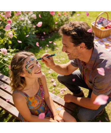 Body markers washable glitter kit 1 set of face painting pens cosmetic skin stencils colorful creative markers for children teens women men parties - Buy Online on GoSupps.com