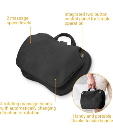 Medisana MC 850 Shiatsu Massage Cushion - Heat 2 Speed Levels & Flexible Padding for Neck Shoulder Back & Legs - Ideal for Relaxation & Pain Relief - Buy Online on GoSupps.com