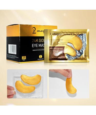 Under Eye Patches - 25 Pairs of Golden Eye Masks with Amino Acid & Collagen for Puffy Eyes Dark Circles Bags & Wrinkles - Buy Online on GoSupps.com